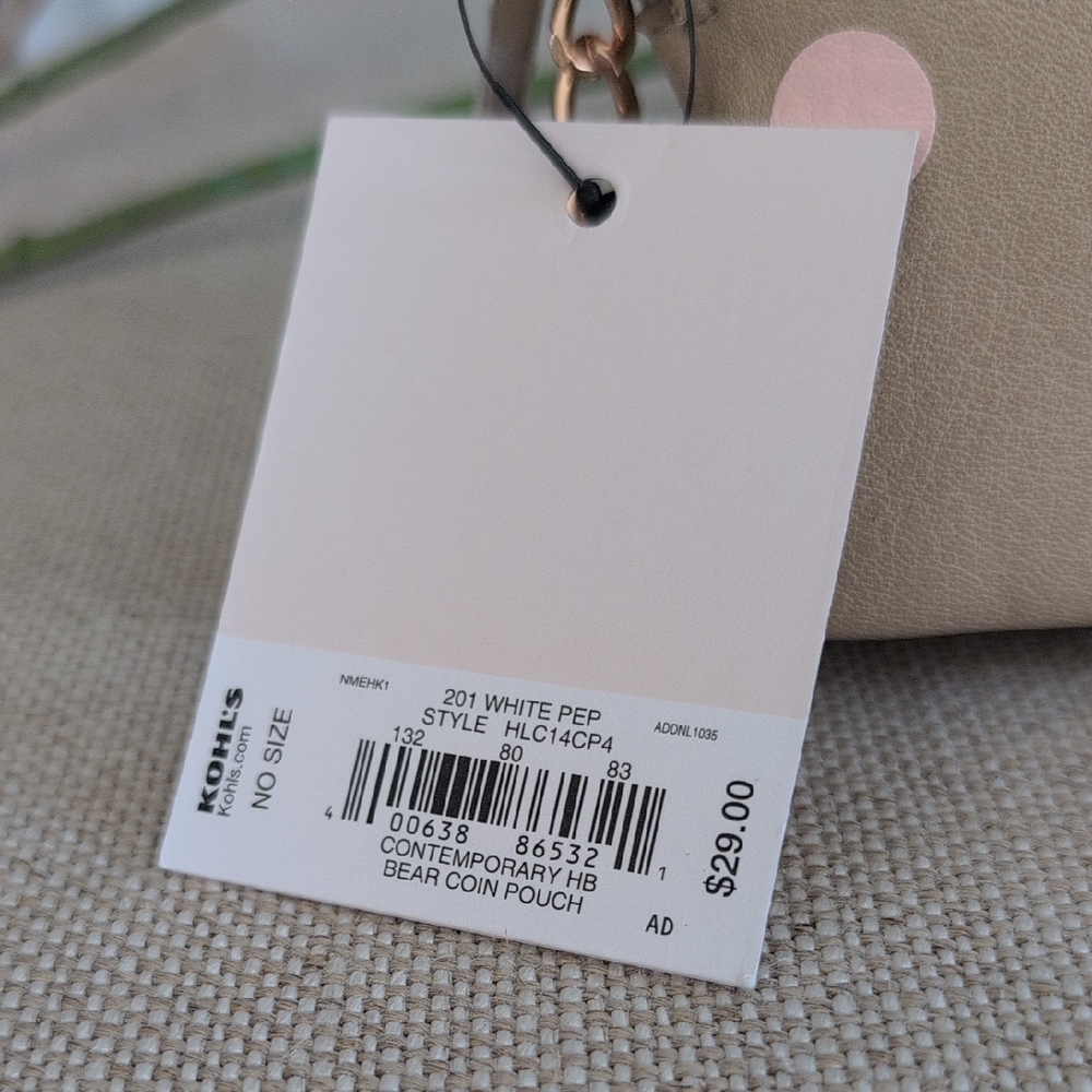 LC Lauren Conrad Beige Bear Coin Pouch - Picture 2 of 6